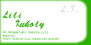 lili kukoly business card